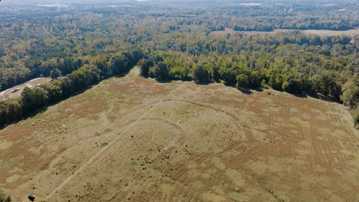 Aerial view of conserved land near Fayetteville, Georgia